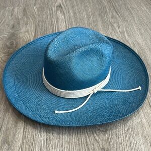 Blue Wide Brim Hat from Four Seasons Boutique